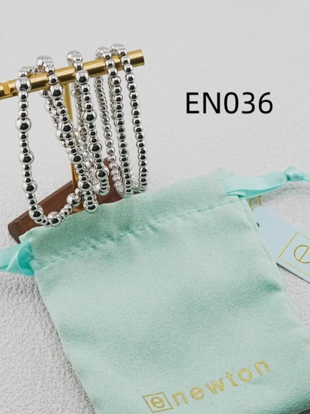 Enewton Platinum Bead Five-Piece Bracelet Set